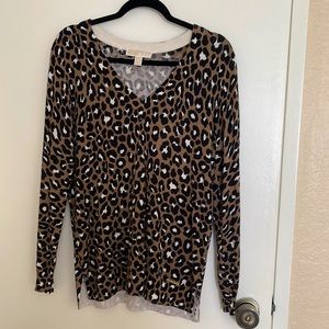 Michael Kors leopard V-neck sweater